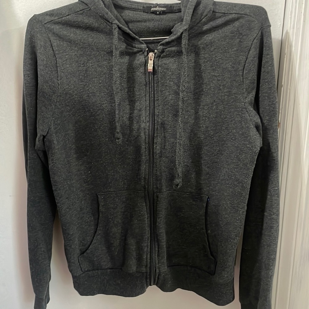 Dark Gray zip up hoodie Size S